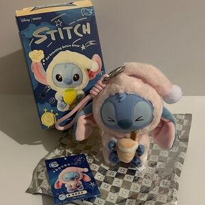 Eat Something Before Sleep Stitch Miniso Milk Tea Desire Plush Keychain